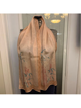 Women's Sacha Beige Red Bamboo Print Scarf One Size